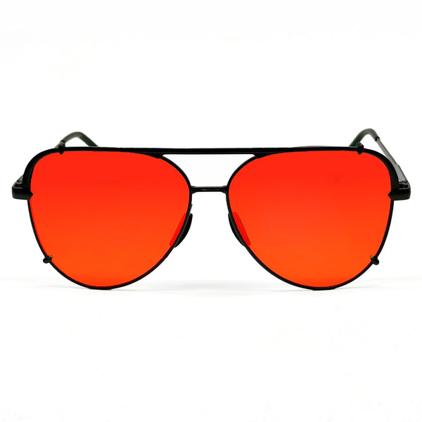 Cristina Tangle Free Aviators - Mirrored Red – TopFoxx