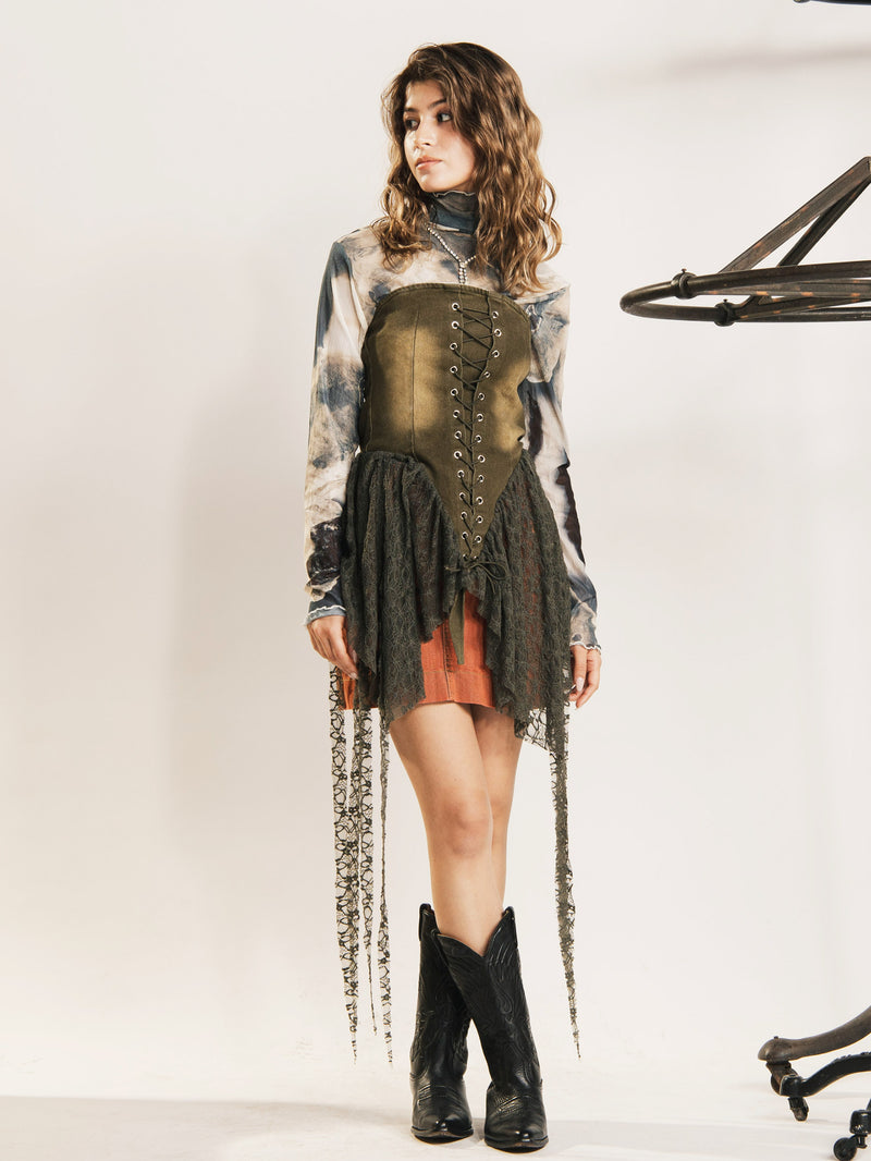 2色展開】Meridian コルセットデザイン デニム ビスチェ – 古着屋Top