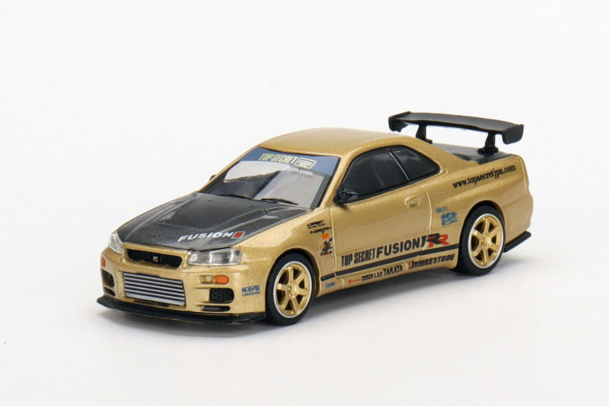 MINI GT 1/64 Top Secret R34GT-R FUSION RR ゴールド – TOPSECRET
