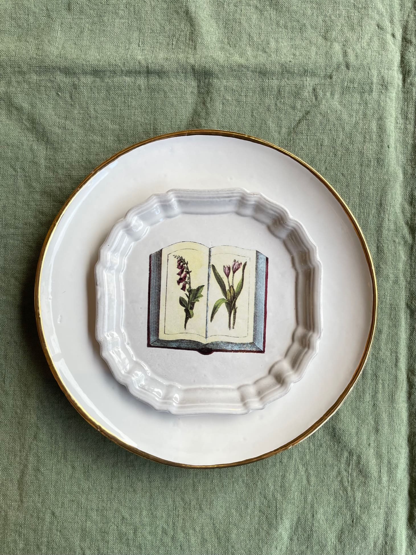 John Derian Floral Book プレート 13.5cm - 陶夢