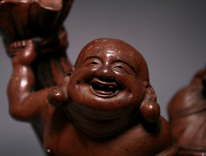 古備前 大黒布袋置物 桂 又三郎 鑑定箱