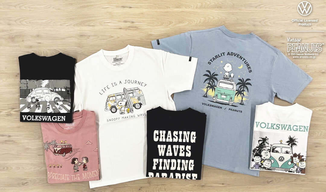 2025年4月下旬発売！PEANUTS×VolkswagenコラボTシャツ - スヌーピー