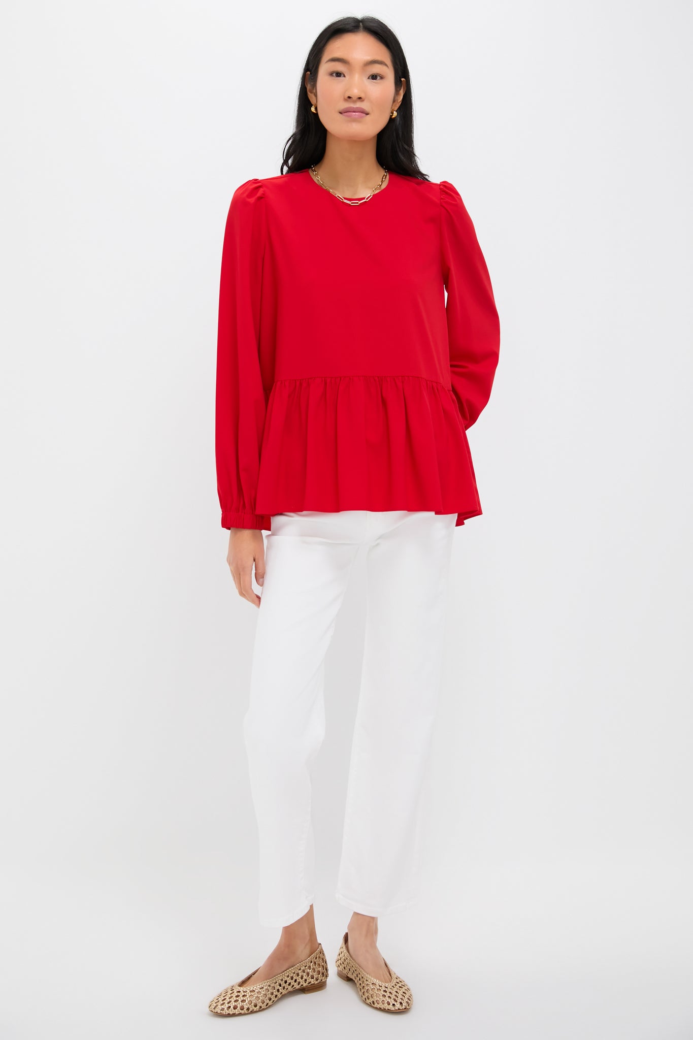 Red Carlota Peplum Blouse | Pomander Place