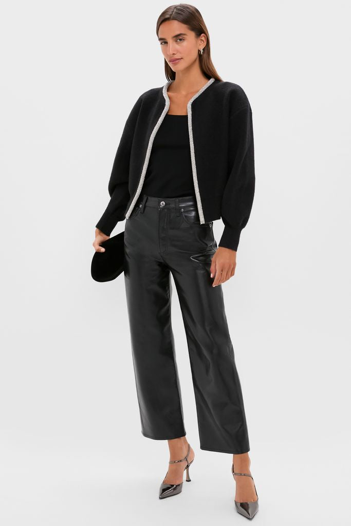 Black Sequin Trim Naomi Cardigan | Tuckernuck