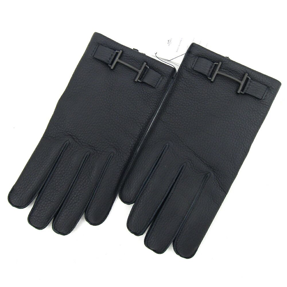 楽天市場】エルメス メンズグローブ ブラック ディアスキン カシミア