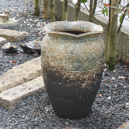 楽天市場】【ポイント8倍】信楽焼 大型 フラワーベース 灰釉 窯変 16号