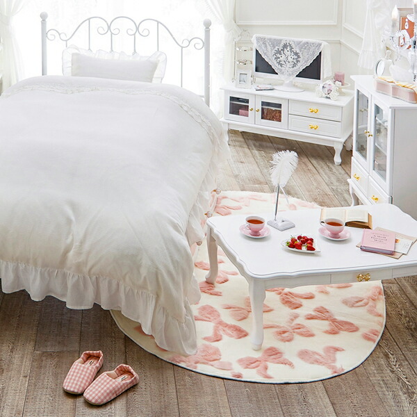 楽天市場】【P5倍！25日限定】ふわふわリボンラグ（楕円形・130