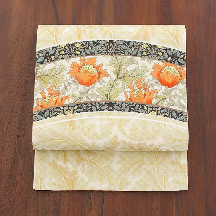 楽天市場】[正絹 名古屋帯] 召しませ花 一重太鼓 京袋帯 フラワー