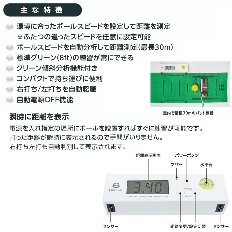 楽天市場】エジソンゴルフ パットナビゲーション ＆ リターンマットII