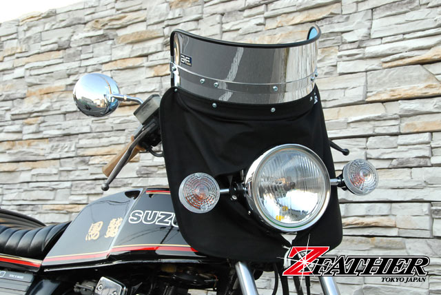 楽天市場】【送料無料!!】Z-FATHER 旭風防 メッキ 短風防(黒布タレ