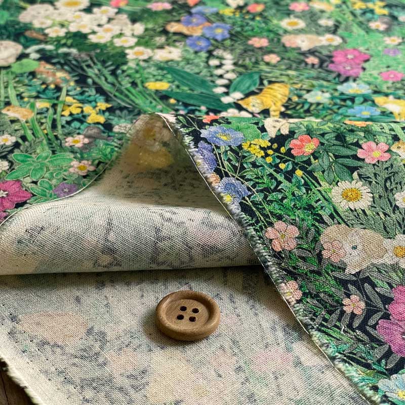 楽天市場】yukiemonユキエモン「ボタニカルフラワー」 綿麻シーチング