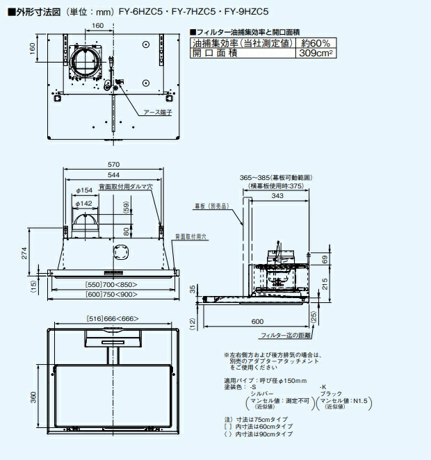 楽天市場】『在庫あり』 パナソニック FY-6HZC5-S 換気扇 レンジフード
