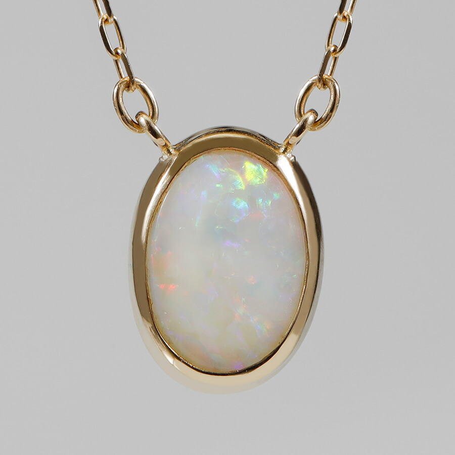 楽天市場】オパール ネックレス 0.3カラット 18金 イエローゴールド