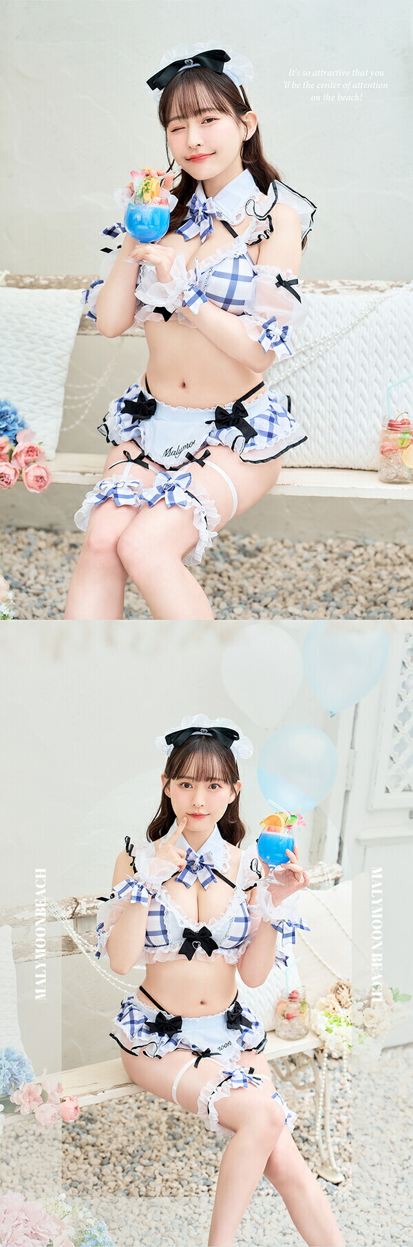 楽天市場】[正規品]【即納】コスプレ ビキニ チェック リボン ネイビー