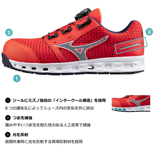 楽天市場】安全靴 ミズノ MIZUNO ALMIGHTY VH51L オールマイティ boa