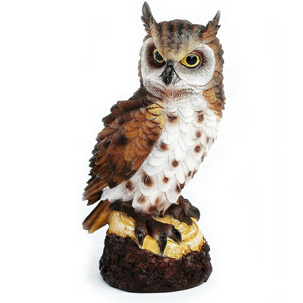 楽天市場】フクロウ オブジェ 高さ18cm ブラウン □ オブジェ