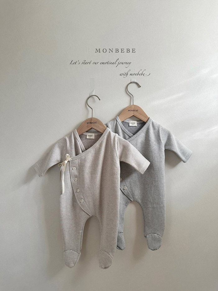 楽天市場】ベビー 新生児 monbebe くま みみ ボーダー ロンパース