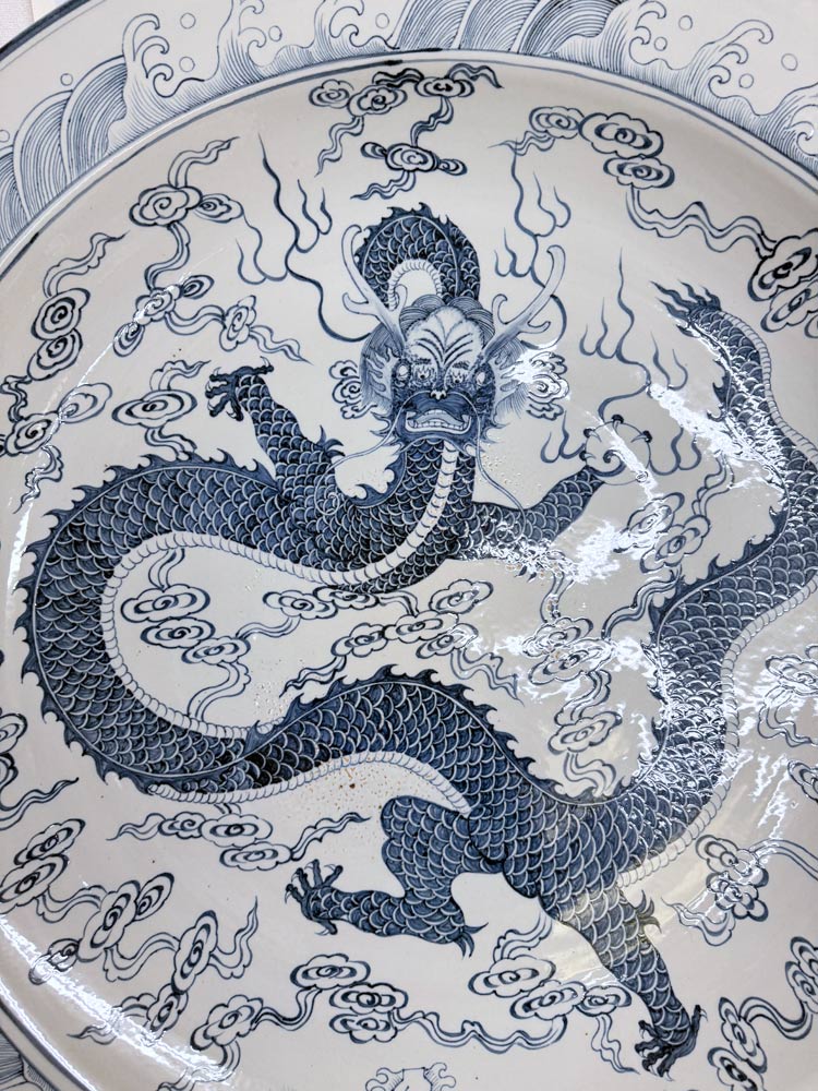 楽天市場】景徳鎮 青花 龍文盤 特大皿 直径約1m3cm 中国美術 染付 大皿