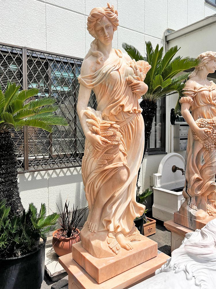 楽天市場】天然大理石彫刻 収穫のヴィーナス 秋 ピンク H232cm