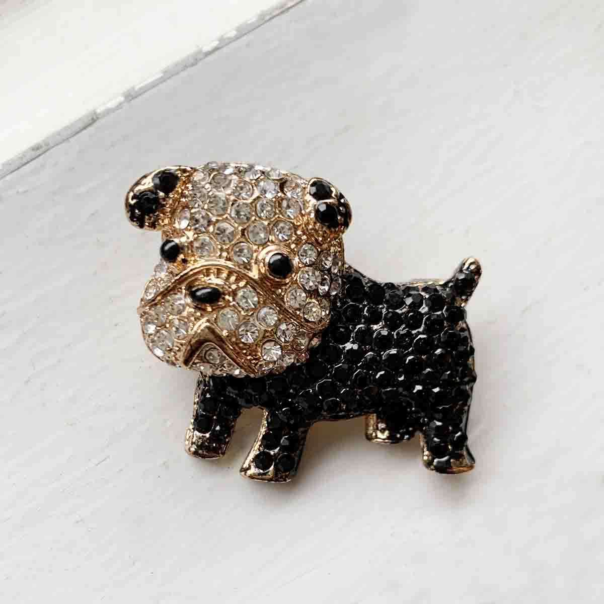 楽天市場】ブローチ イヌ 犬 ブルドッグ アクセサリー クリスタル