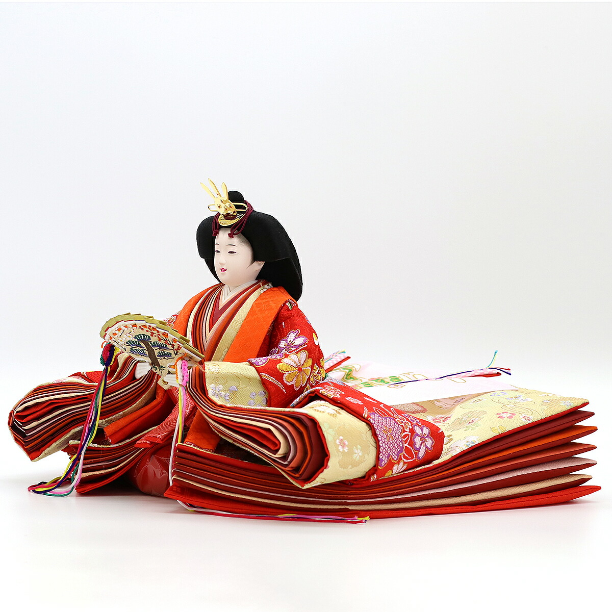 楽天市場】雛人形 コンパクト 三段飾り 段織 衣裳着 十番親王 小三五官