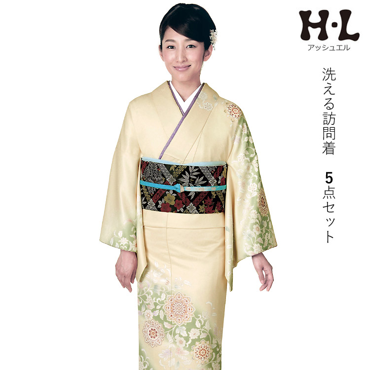 楽天市場】訪問着 セット 購入 クリーム地 華紋唐草 5点セット フリー