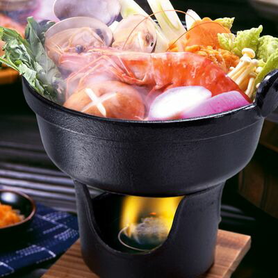 楽天市場】いろり鍋コンロセット16cm 鉄鋳物 固形燃料用 卓上 鉄鍋