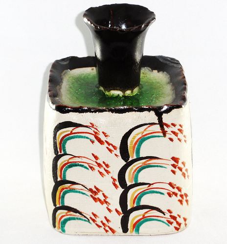 楽天市場】九谷焼 松平雪生作 赤絵稲穂絵図 花瓶 陶器 花器 花入