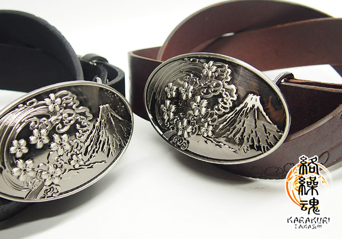 楽天市場】絡繰魂[からくりだましい] 富士波桜バックル 和柄ベルト