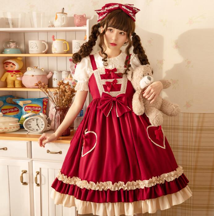 楽天市場】ジャンパースカート ワインレッド キャミソールドレス JSK