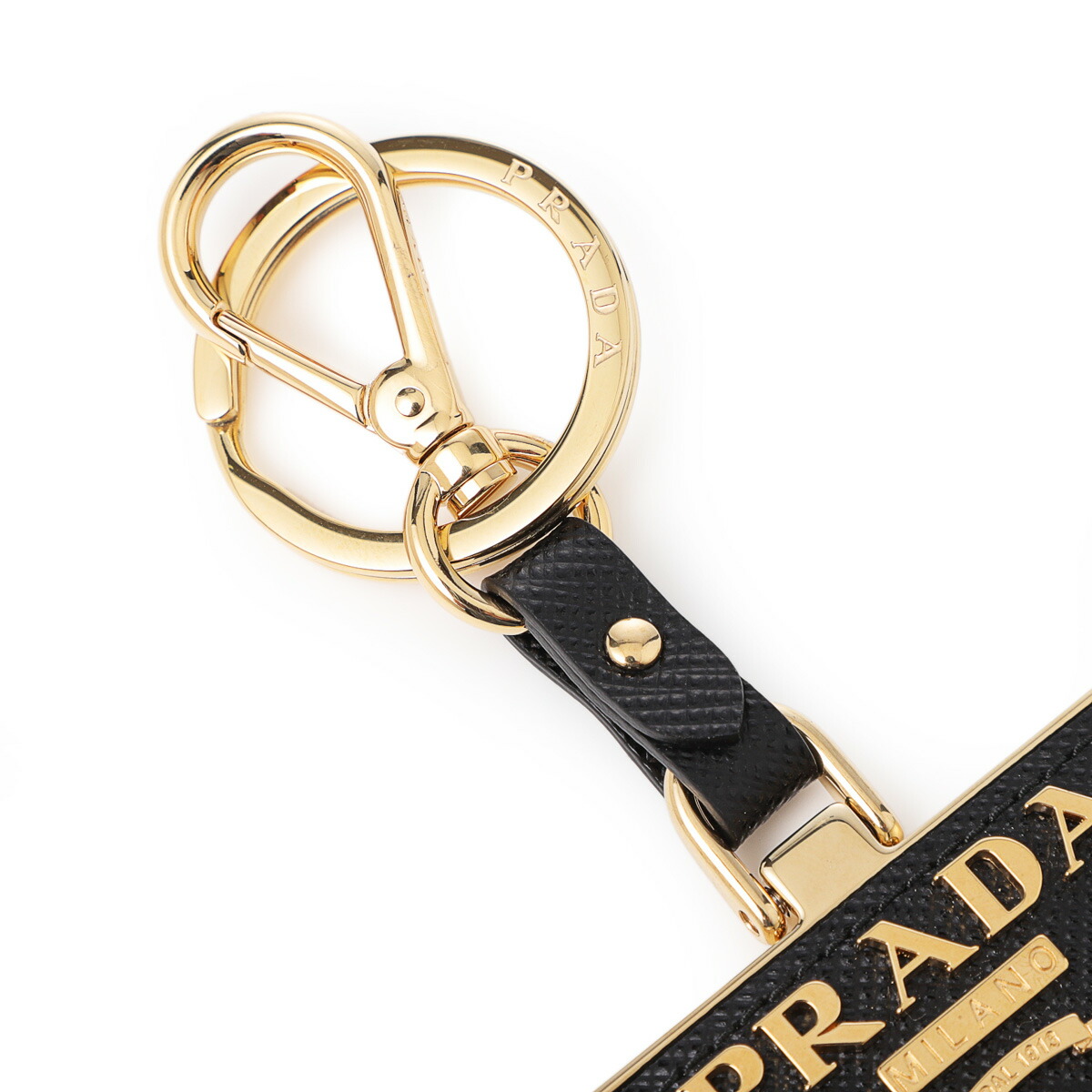 楽天市場】プラダ PRADA キーリング バッグチャームMIX ブラック