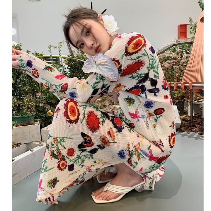 楽天市場】【セットアップ】花柄 プリーツ 長袖トップス＋プリーツ