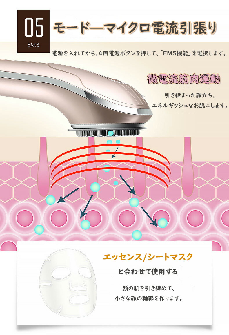 楽天市場】美顔器 EMS Hera リフトアップ イオン導入 浸透 毛穴ケア