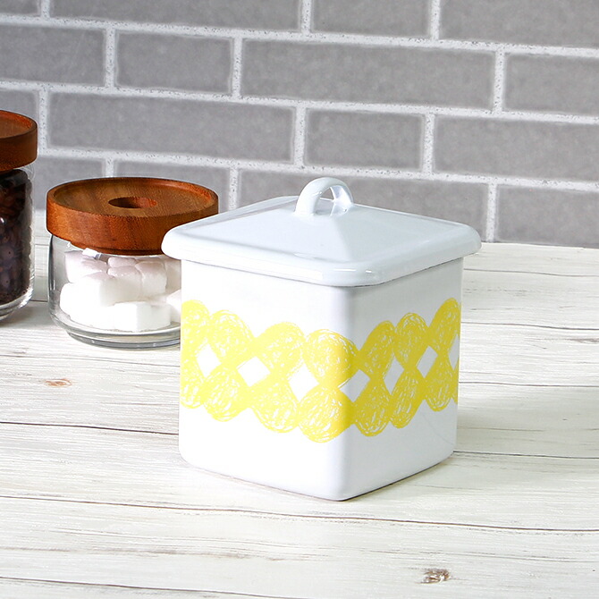 楽天市場】ホーロー スクエア キャニスター kukka/ 保存容器 保存 缶