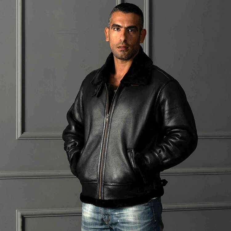 楽天市場】羊革 フライトジャケット ムートン コート B3フライト