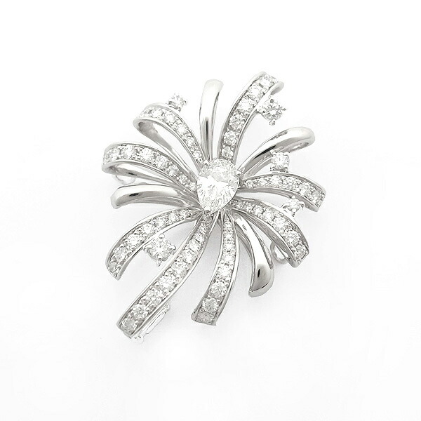 Vintage K18 WGダイヤモンド ブローチ Brooch 約19g Vintage K18 WG
