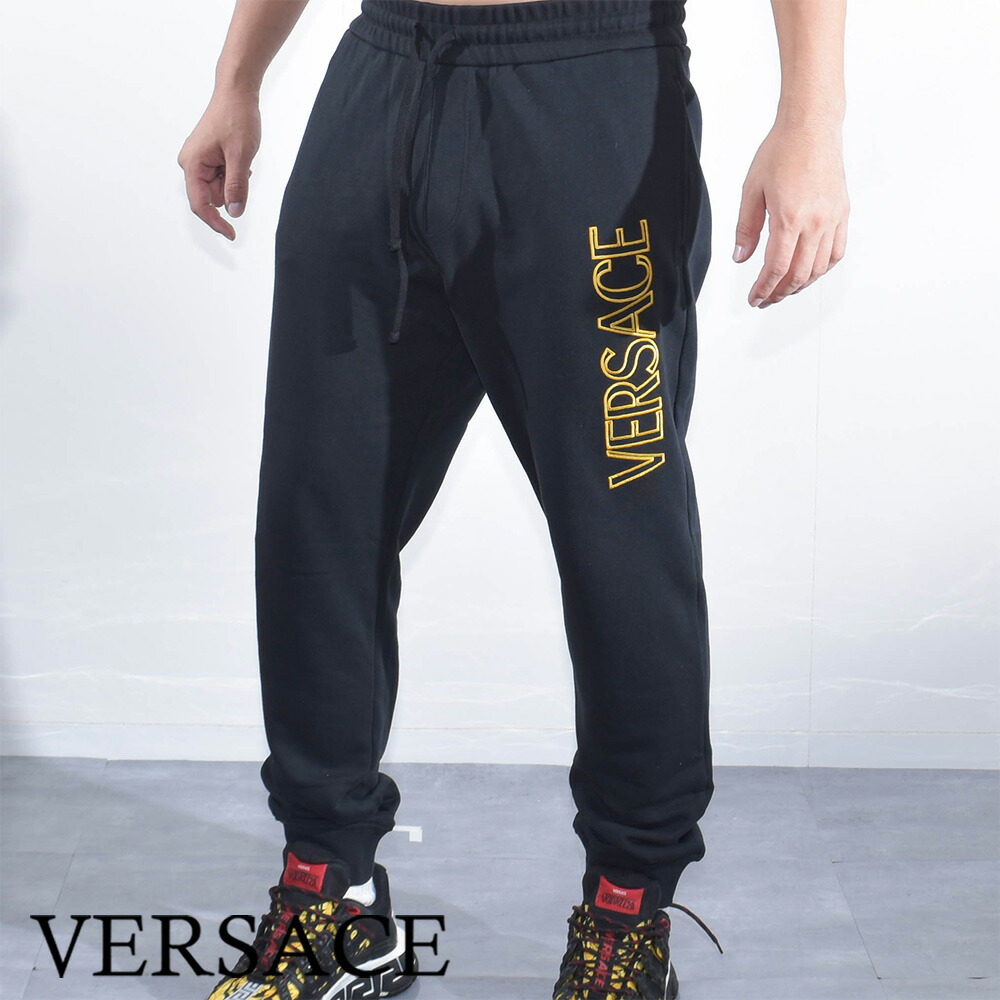 楽天市場】ヴェルサーチ スウェットパンツ 刺繍 中抜き ロゴ 裏毛