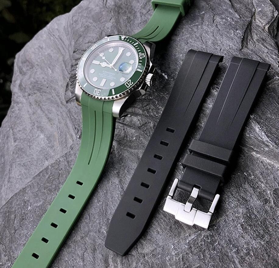 かまちゃん専用※ブラックレザー 時計ベルト ロレックスバックル かま