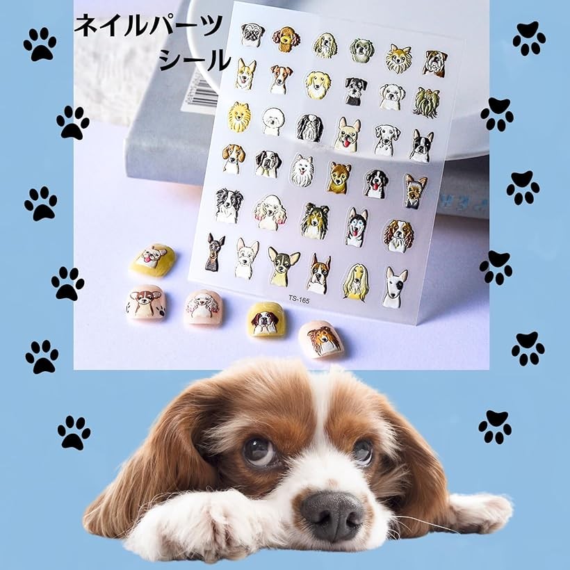 楽天市場】ネイルパーツ シール 犬 エンボス 3D 立体 ぷっくり ネイル