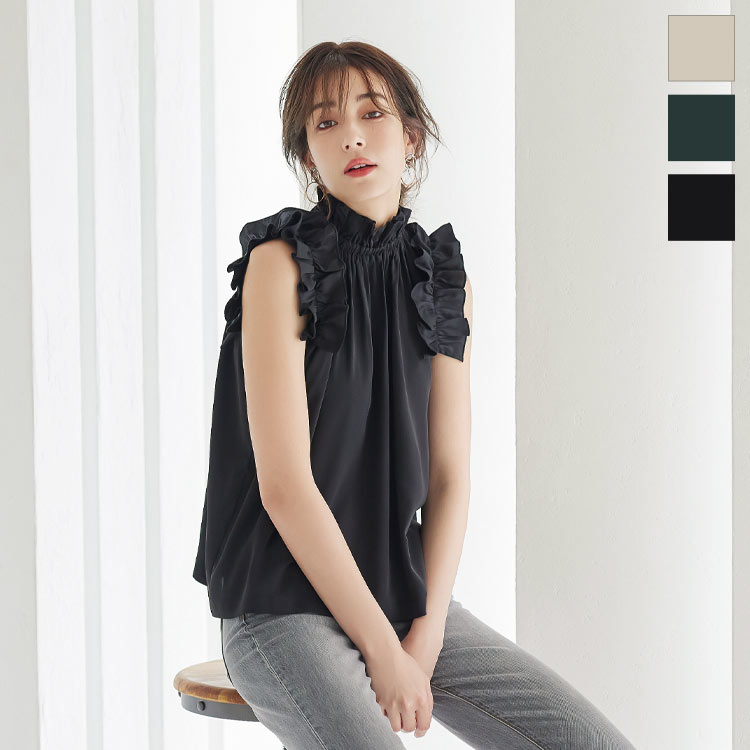 楽天市場】 ショルダーフリルトップス [C5598]レディース ブラウス