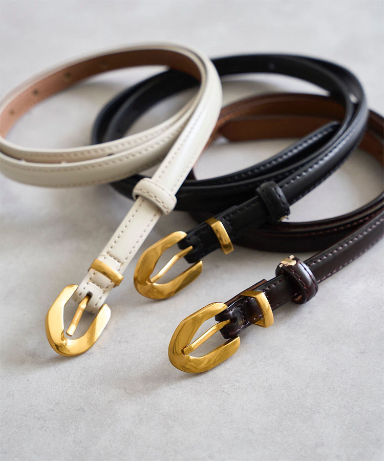 楽天市場】ベルト ゴールドバックル細ベルト [J1178] レディース 20代