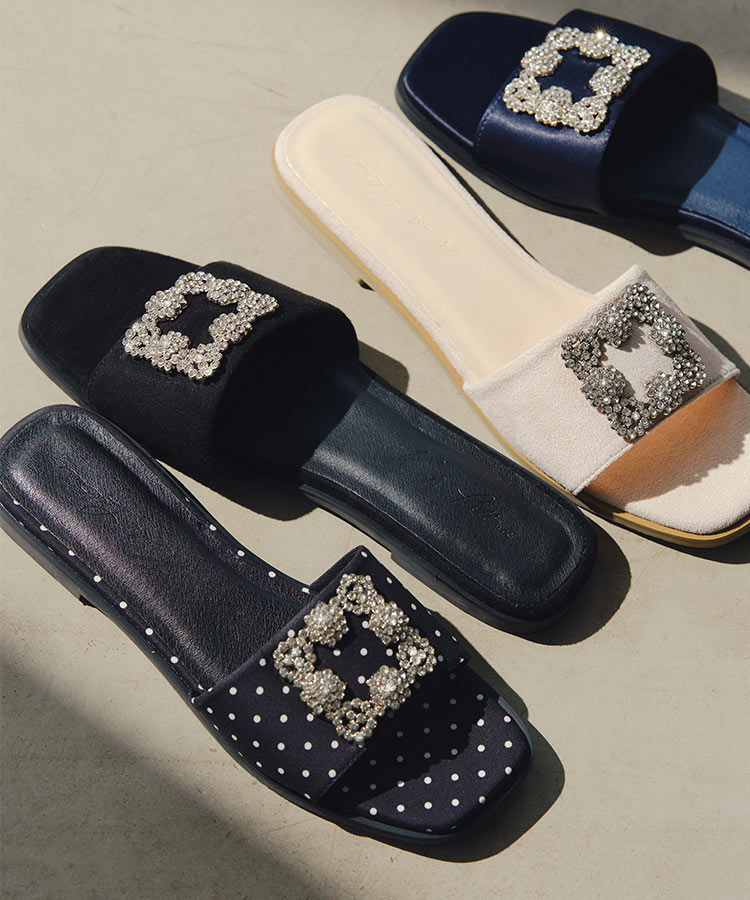 楽天市場】ビジュー フラットサンダル レディース サンダル ぺたんこ