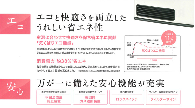 楽天市場】【2025年製】リンナイ ガスファンヒーター SRC-365E 都市