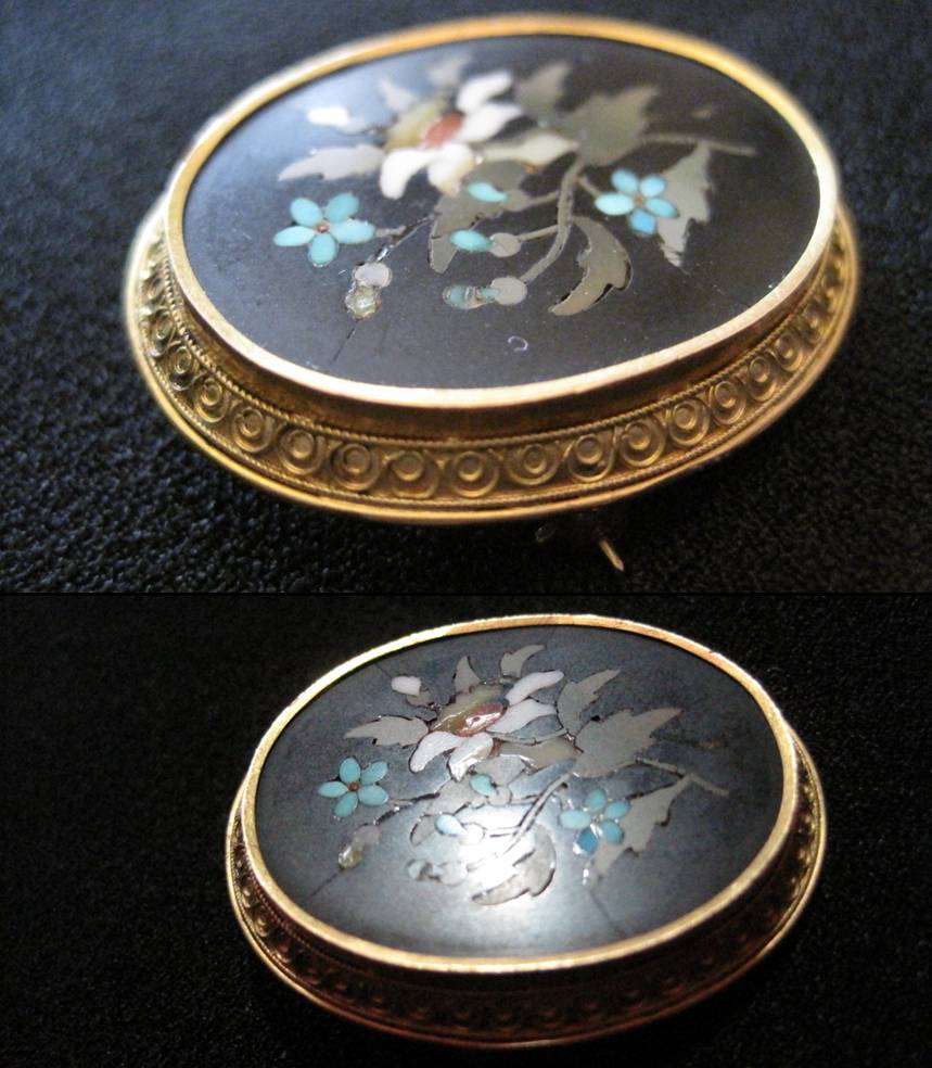 楽天市場】【アンティーク】 フローレンスモザイクのブローチ