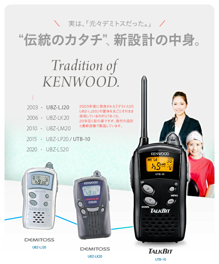 楽天市場】ケンウッド 特定小電力トランシーバー UTB-10 (UBZ-LS20
