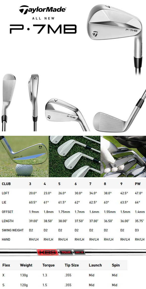 楽天市場】テーラーメイド 2023 P7MB 単品 アイアン #3 #4 #5 US仕様