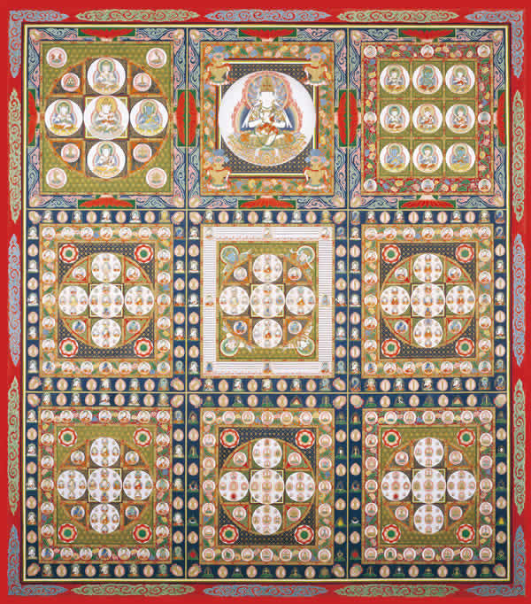 楽天市場】高級肉筆仏画 金剛界曼荼羅 一点もの : 仏像仏画チベット