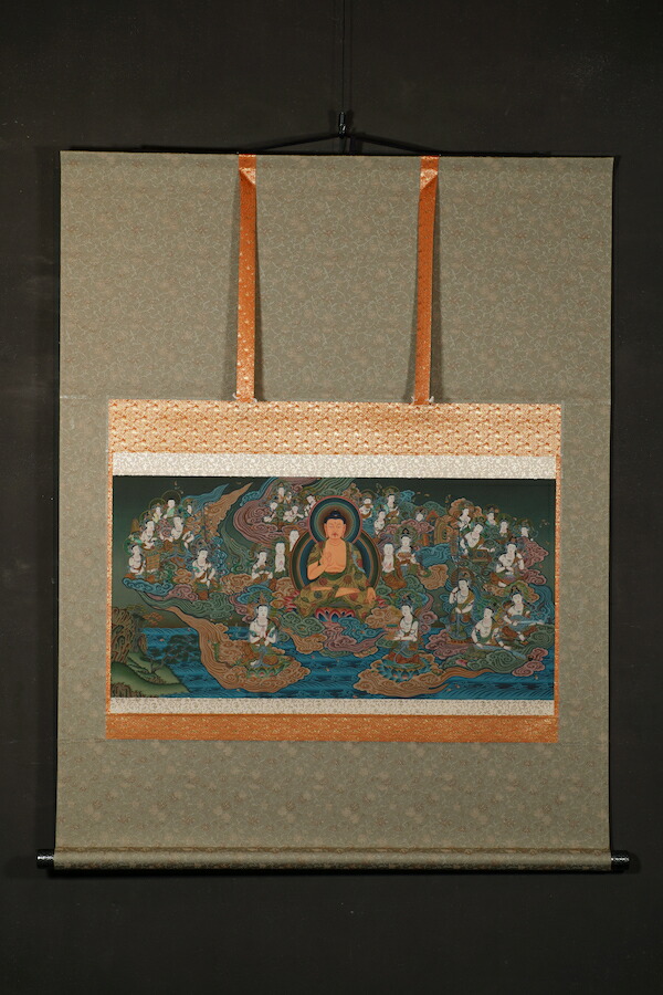 楽天市場】阿弥陀来迎図 仏画掛け軸（全紙サイズ） : 仏像仏画チベット
