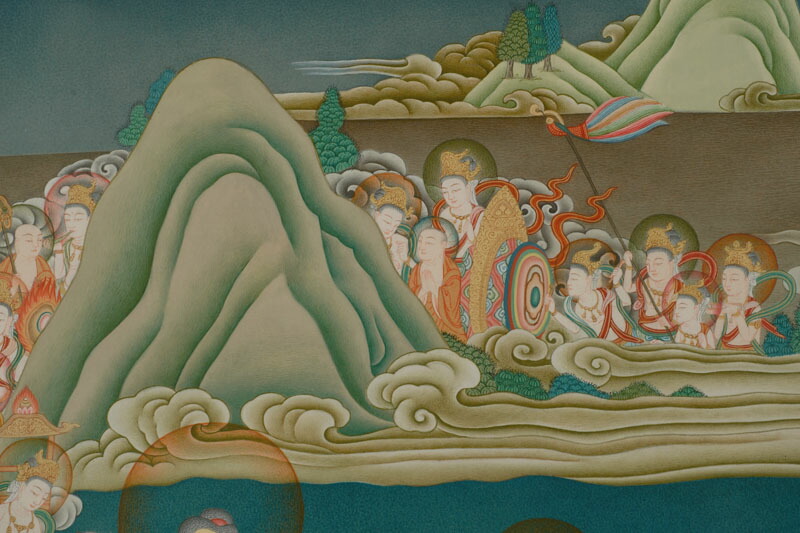 楽天市場】阿弥陀来迎図（早来迎） 仏画掛け軸（尺五サイズ） : 仏像