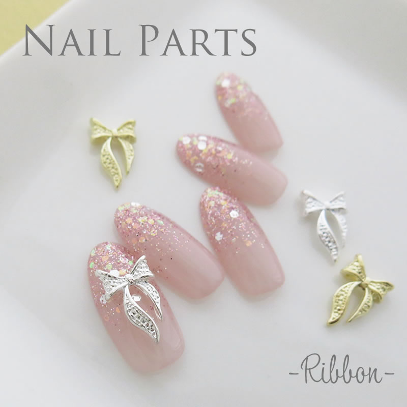 楽天市場】＊ネイルパーツ リボン 02 5個入り (メール便でも可) : nail